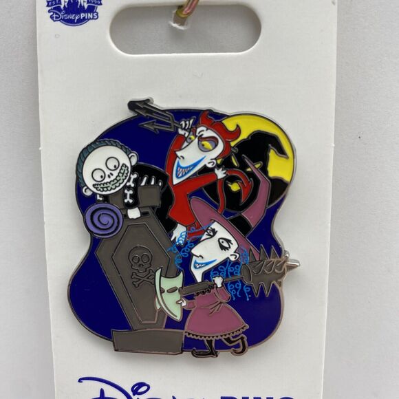 Disney Parks Pin Nightmare Before Christmas Lock Shock & Barrel Oogie Tombstone - Picture 2 of 4